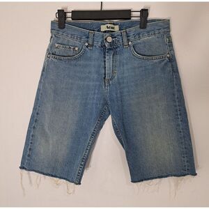 Acne Studio Womens 28 Waist HER CUT OFF Jean Shorts Light Wash KNEE LENGTH